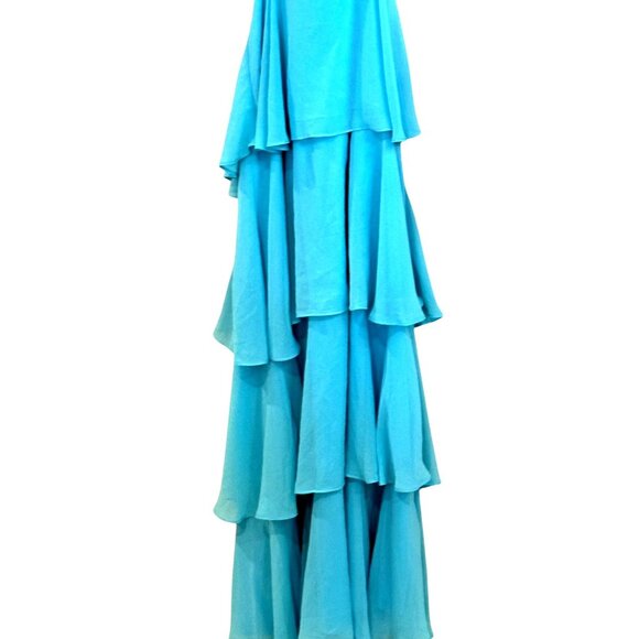 Lulu's Women's Tier and Now Tie-Back Tiered Dress Turquoise Size S NWT - Picture 5 of 8
